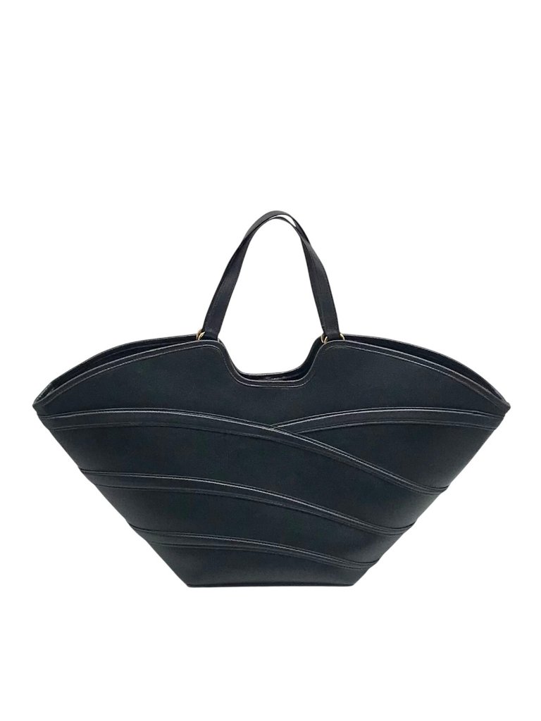 I.N.C. International Concepts Black Faux Leather Zavaa Medium Tote Bag